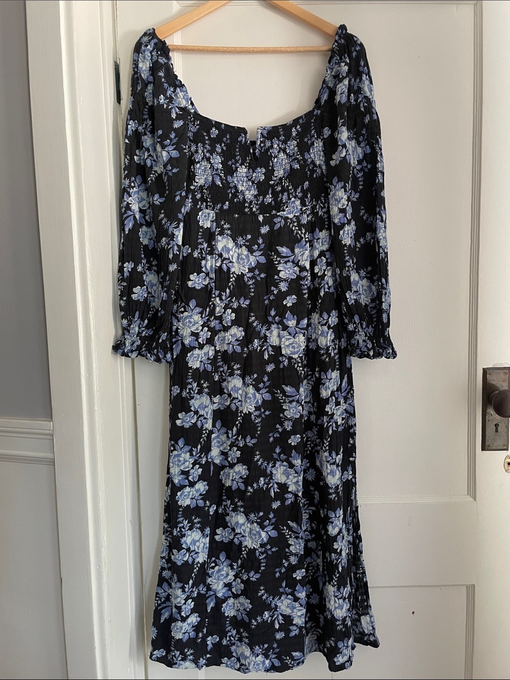 Free People Jaymes Floral Midi Dress with Smocking-Small